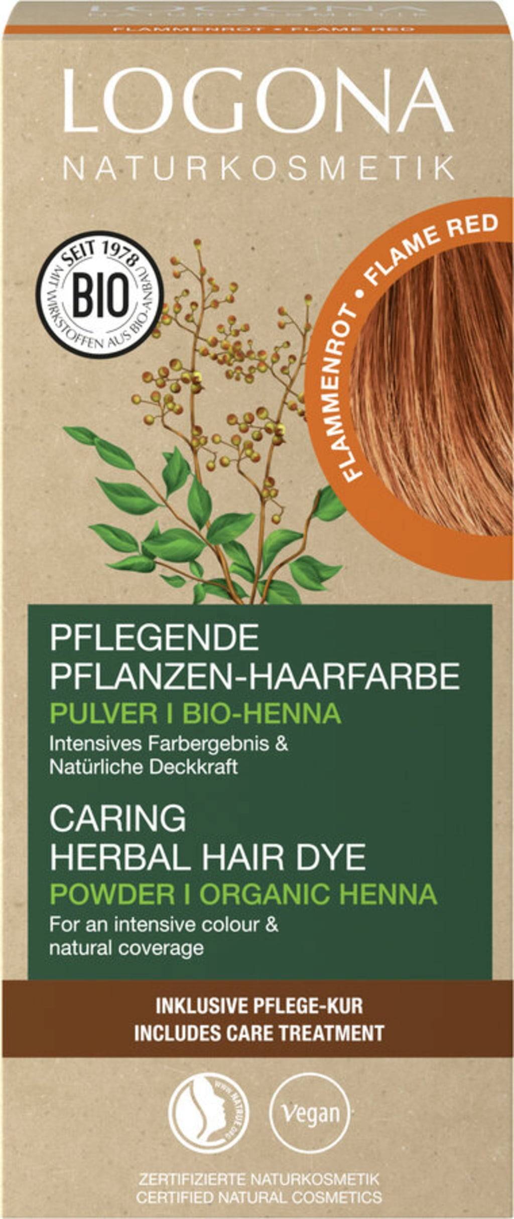 Pflanzen-Haarfarbe Pulver Flammenrot 100 g