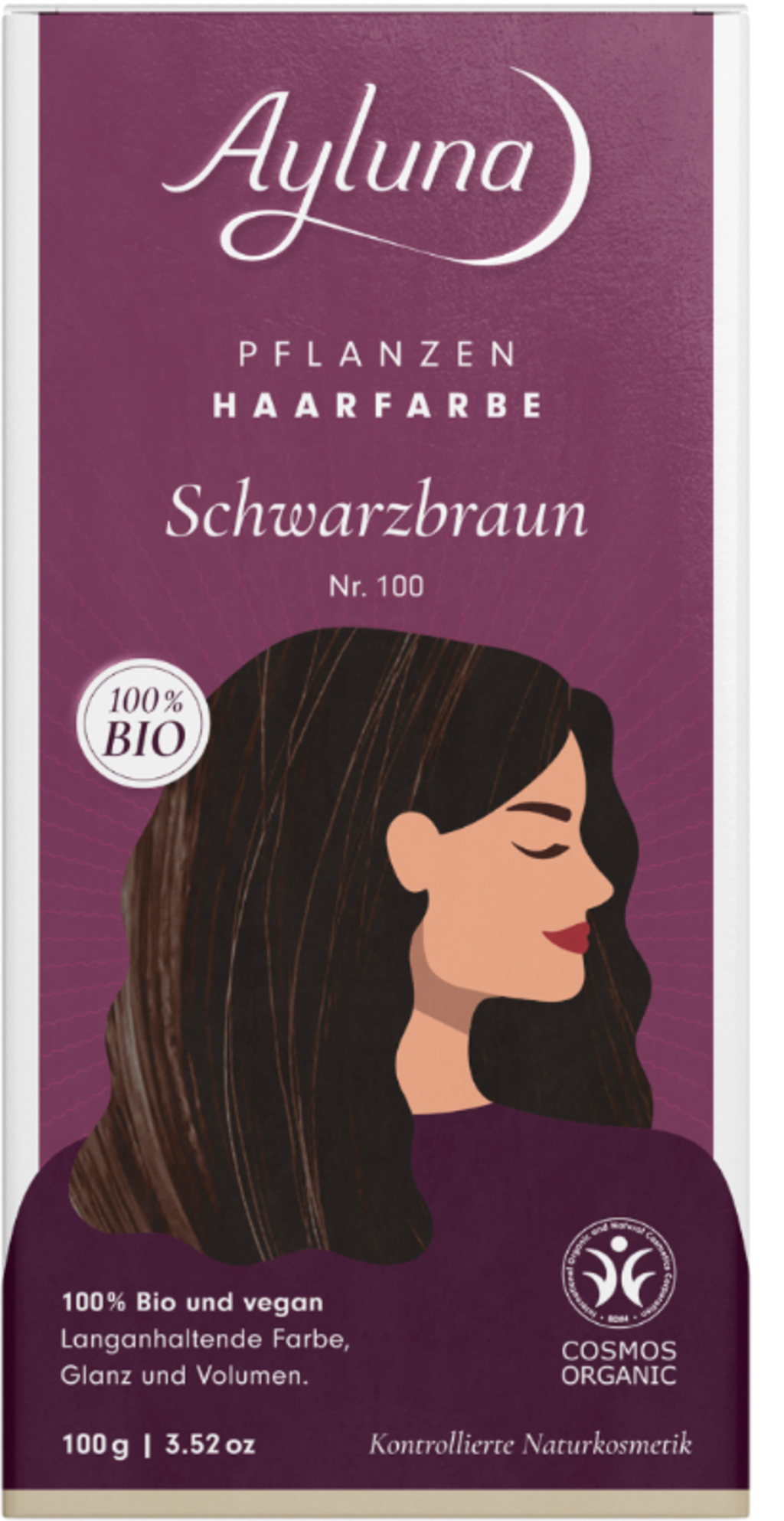 Pflanzenhaarfarbe Schwarzbraun 100 g