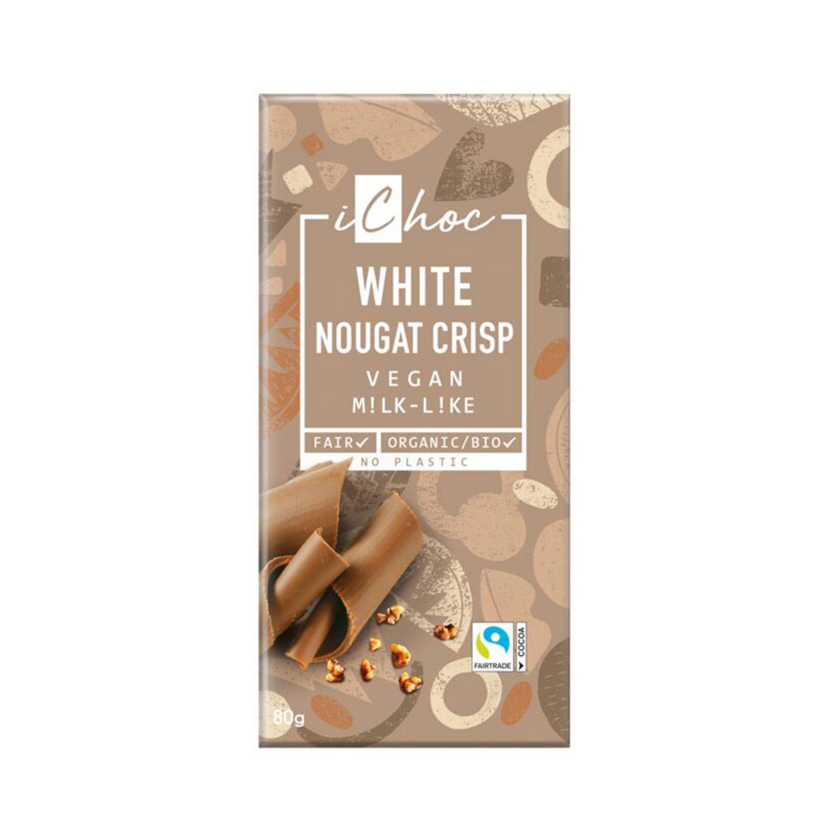 iChoc White Nougat Crisp - Vegan Schokolade mit Krokant