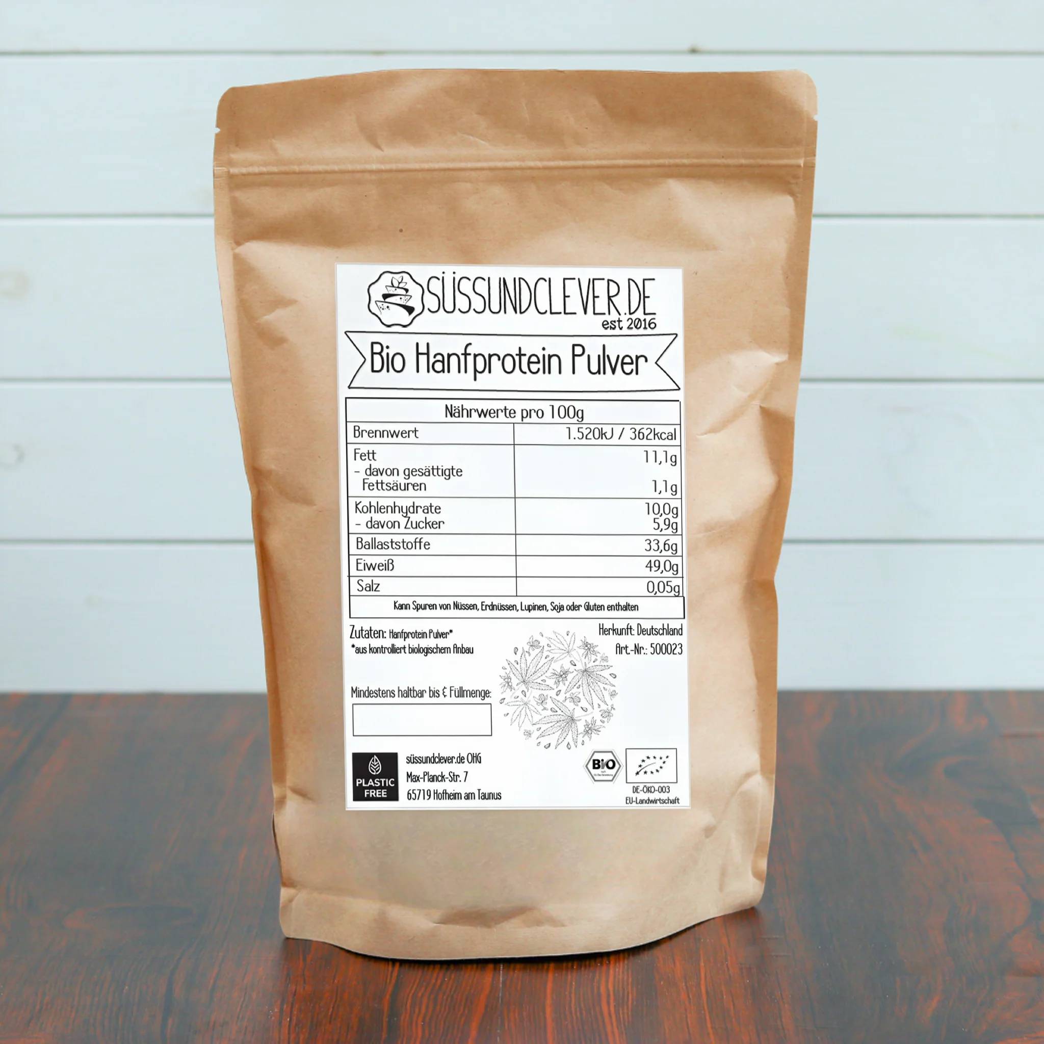 Bio Hanfprotein-Pulver | aus Deutschland | 50% Protein